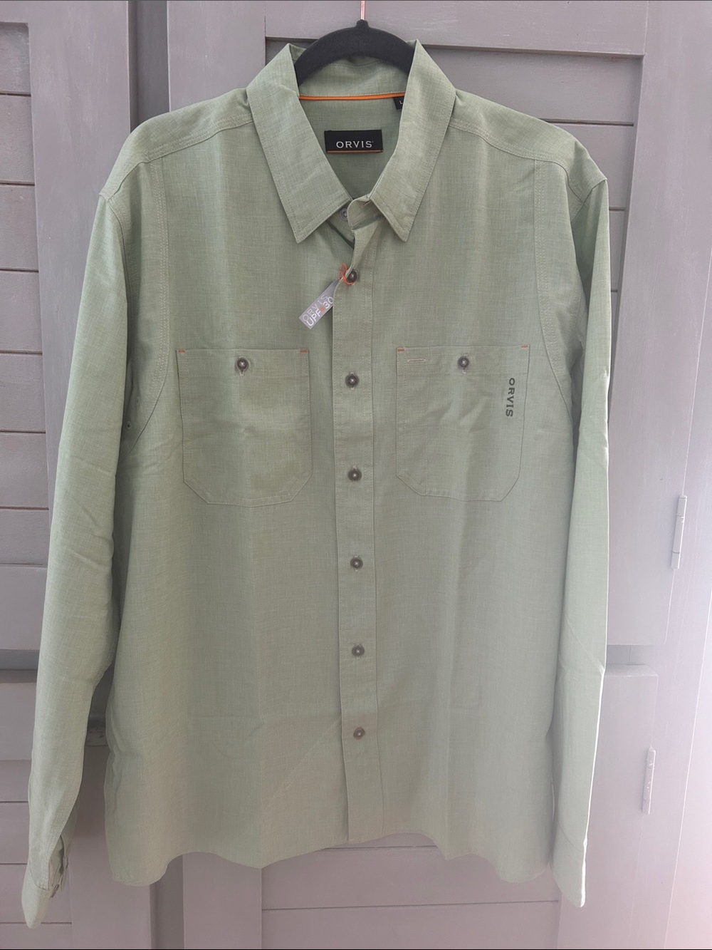 Orvis Olive Green Long-Sleeve Button-Down Workshirt